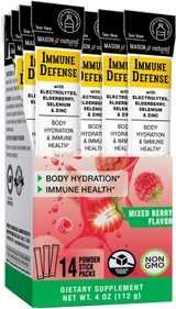 Mason Natural Immune Defense Powder Sticks Mixed Berry - 14 ct