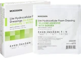 McKesson Silicone Foam Dressing with border 4" x 4" - 10 count