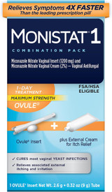 Monistat 1-Day Treatment Combination Pack, 2.6 g