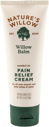 Nature's Willow Menthol 3% Pain Relief Cream - 3.5 oz