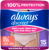 Always Discreet Underwear Maximum X-Large - 15 ct, Pack of 2