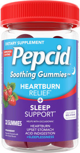 Pepcid Soothing Gummies PM Heartburn Relief + Sleep Support Strawberry - 32 ct