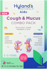 Hyland's Naturals Kids Cough & Mucus Liquid Combo Pack Daytime & Nighttime Grape - 8 oz