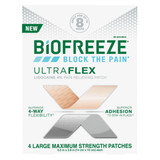 Biofreeze Ultraflex Lidocaine 4% Pain Relieving Patches Large 4 count