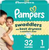 Pampers Swaddlers New Baby Diapers Size 1 - 32 ct