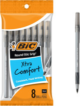 Round Stic Grip Pen, Black, Medium - 1 Package
