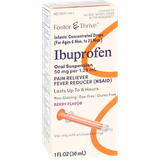 Foster & Thrive Ibuprofen 50 mg Per 1.25 mL Infants' Concentrated Drops Dye-Free Berry - 1 oz
