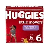Huggies Little Movers Diapers Size 6 -16 ct, Pack of 4