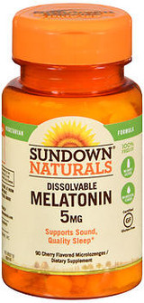 Sundown Naturals Quick Dissolve Melatonin 5 mg Microlozenges Cherry - 90 ct