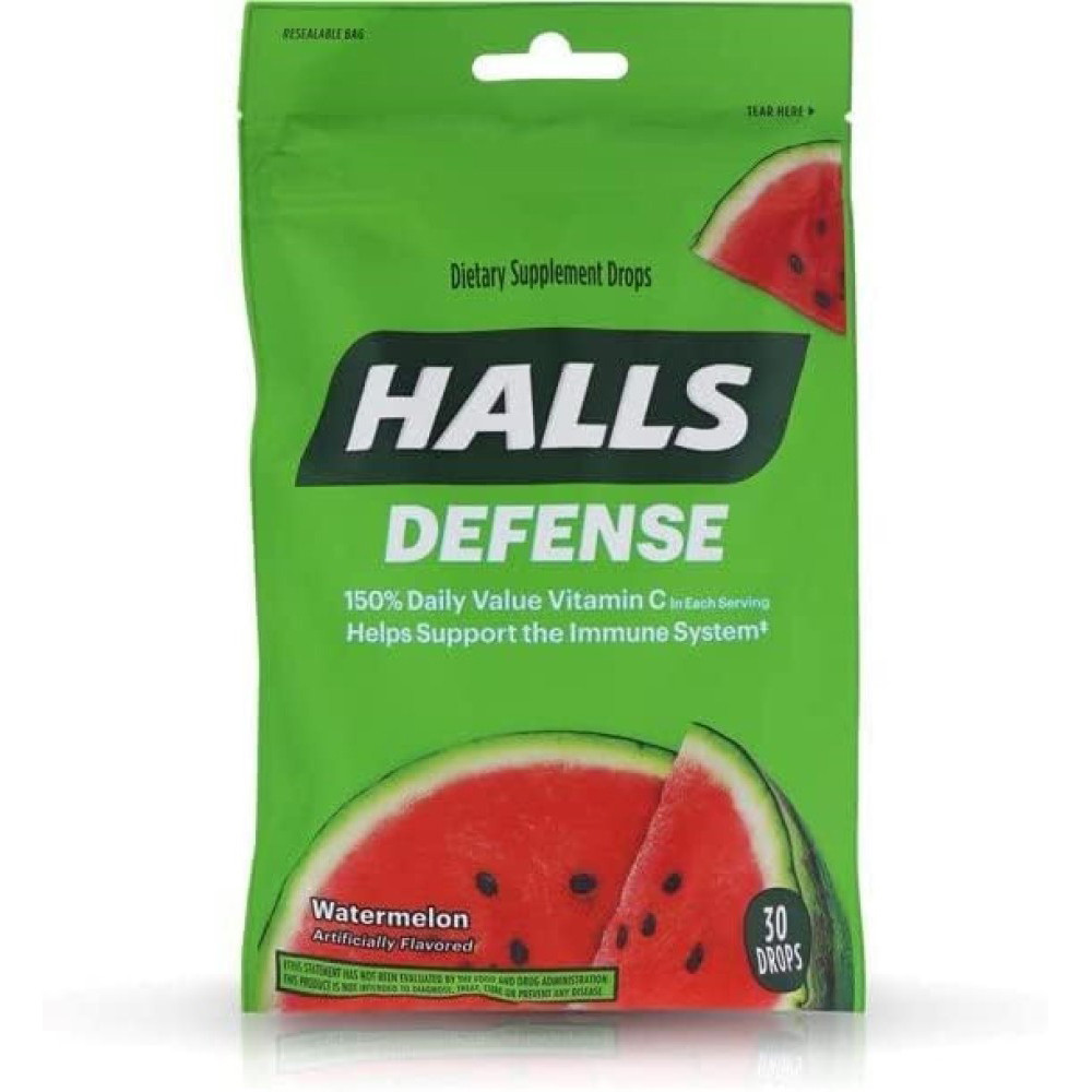 Halls Defense Vitamin C Drops Watermelon 30 ct The Online Drugstore