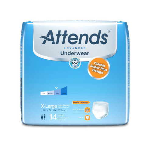Attends Underwear Super Plus Absorbency Extra Large - 4 pks of 14