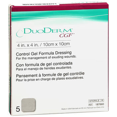 ConvaTec DuoDerm Control Gel Formula Dressings 4 in. x 4 in. 187660  - 5 each