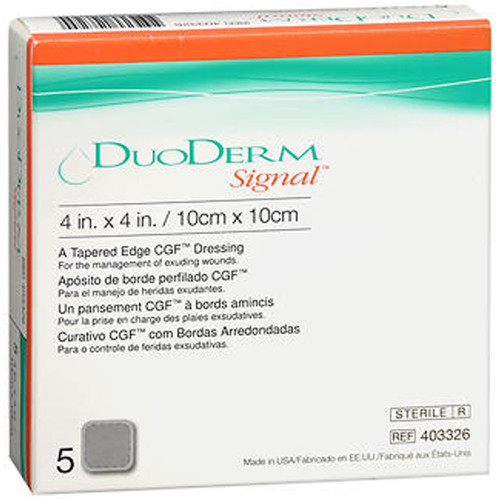 DuoDERM Signal Tapered Edge CGF Dressings 4 X  4 Inches - 5 Each