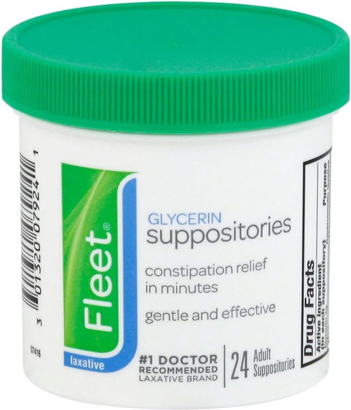 Fleet Glycerin Laxative Suppositories, Adult - 24 ea.