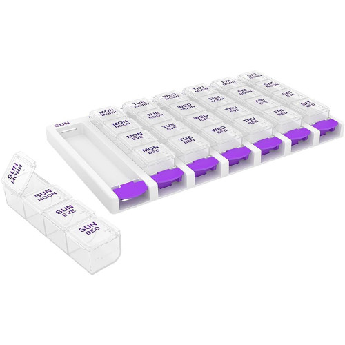 Ezy Dose Medication Organizer Four-a-Day Weekly One-Day-at-a-Time #67133 - 1 Each