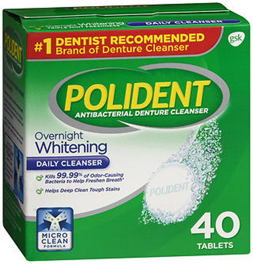Polident Overnight Whitening Tablets - 40 ct