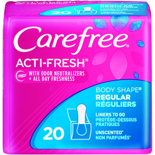 Carefree Acti-Fresh Body Shape Pantiliners Regular Unscented - 20 Liners