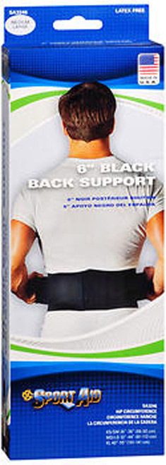 Sport Aid 6 inch Black Back Support Medium to Large - 1 ea.