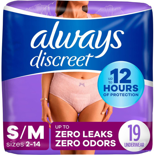 Always Discreet Underwear Maximum Absorbency Size Small/Medium - 3pks of 19