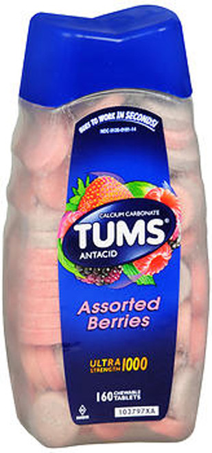 TUMS Ultra Strength 1000 Chewable Tablets Assorted Berries - 160 ct