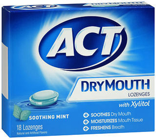 Act Dry Mouth Lozenges with Xylitol, Mint -18 count