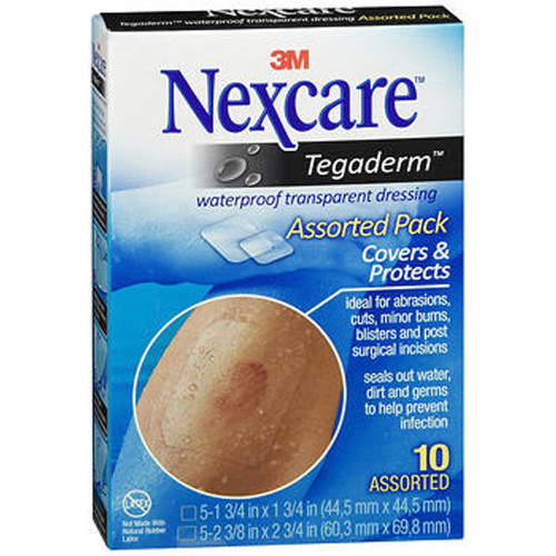 3M Nexcare Tegaderm Waterproof Transparent Dressing Assorted Pack - 10 Dressings