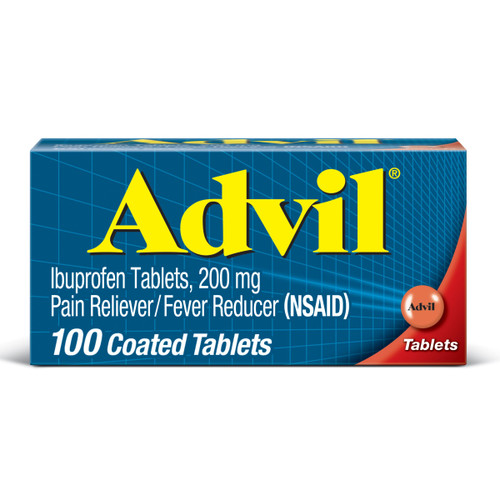 Advil Ibuprofen Pain Reliever/Fever Reduce, 200 mg Coated Tablets - 100 ct