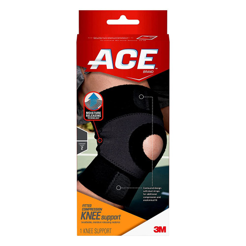 Ace Moisture Control Knee Support Large, Moderate Support - Each