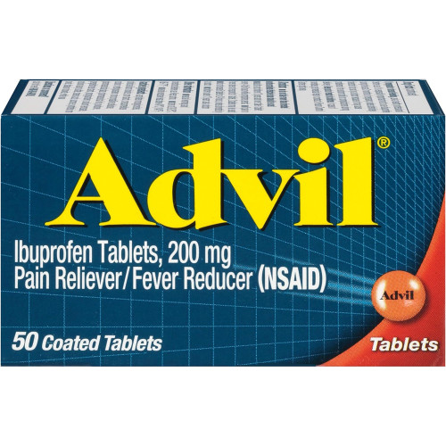 Advil Ibuprofen Pain Reliever/Fever Reducer, 200 mg Coated Tablets - 50 ct Advil Ibuprofen Pain Reliever/Fever Reducer, 200 mg Coated Tablets - 50 ct
