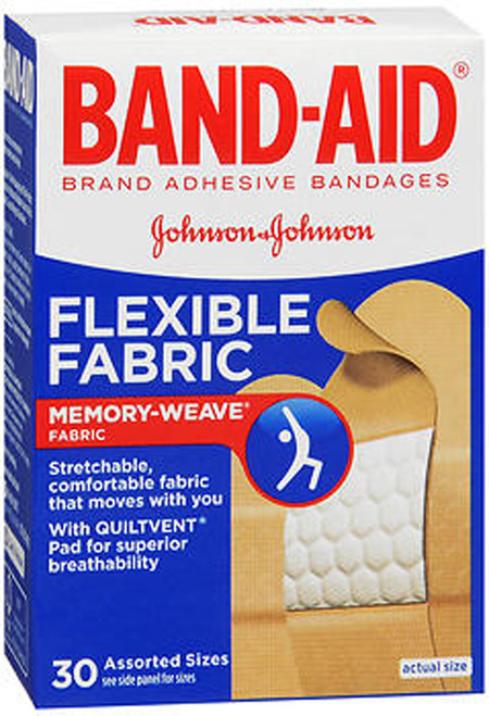 Band-Aid Flexible Fabric Bandages Assorted - 30 ct