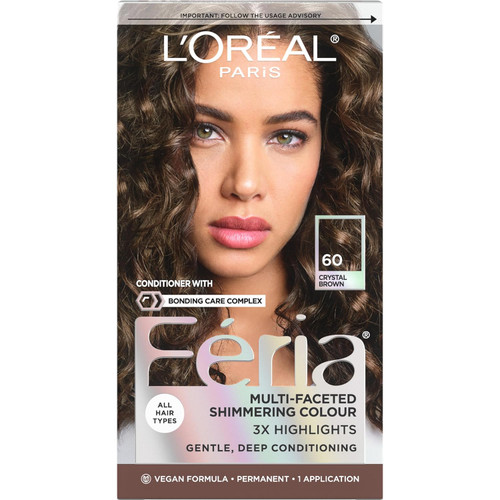 L'Oreal Feria Permanent Haircolour Gel 60 Crystal Brown Light Natural