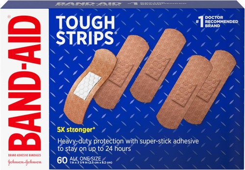 Band-Aid Tough Strips Adhesive Bandages All One Size - 60 ct