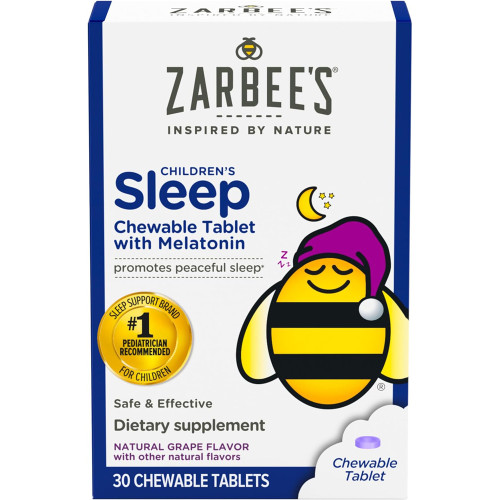 Zarbee's Naturals Children's Sleep Melatonin Supplement Chewable Tablets Grape Flavor - 30 ct