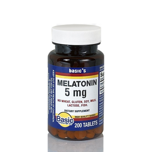 Basic Vitamins Melatonin 5 mg Tablets - 200 ct