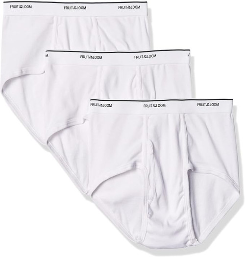 Men's White Briefs 3-Pack Underwear, White, Medium - 1 Pkg