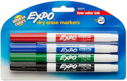 Expo Fine Tip Dry Erase Marker, 4Ct. - 1 Pkg