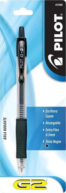 G2 Gel Ink Rolling Ball Pen, Black, Extra Fine - 1 Pkg