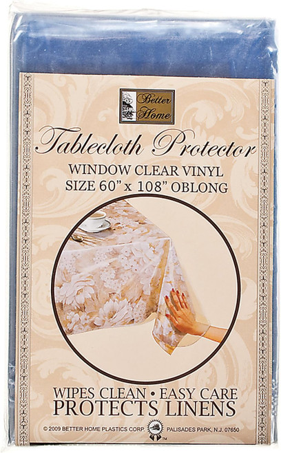 Clear Vinyl Tablecloth Protector 60"X108", Clear - 1 Pkg