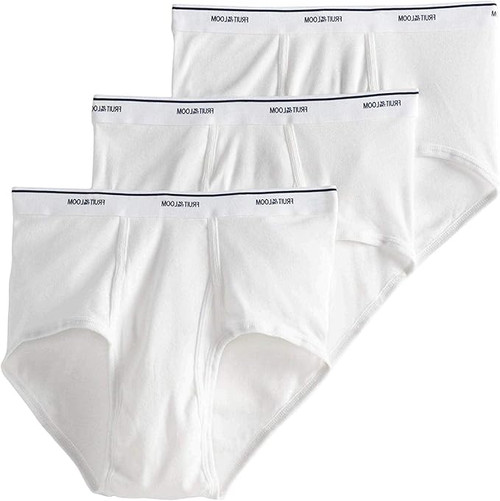 Men's White Briefs 3-Pack Underwear, White, X-Large - 1 Pkg