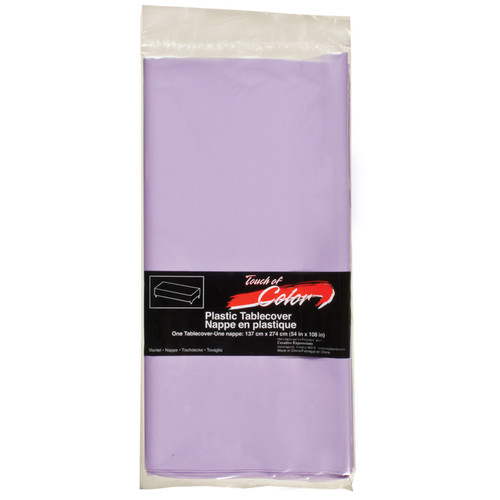 Solid Color Plastic Tablecover, Lavender, 54X108" - 1 Pkg