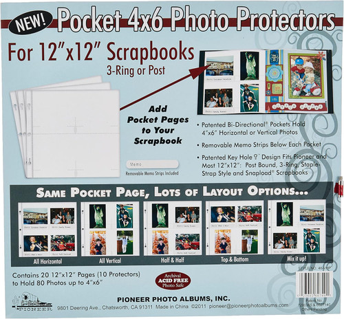 Memory Book Photo Refill Pages, Scrapbook, 4"X6" - 1 Pkg