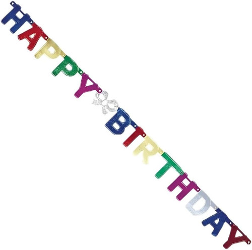 Deluxe Happy Birthday Banner Decoration, 4.5" - 1 Pkg