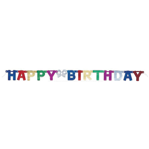 Deluxe Happy Birthday Banner Decoration, 4.5" - 1 Pkg