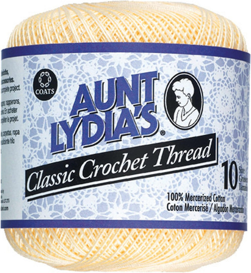 Aunt Lydia's Classic Crochet Thread, Cream, 350 Yds. - 3 each