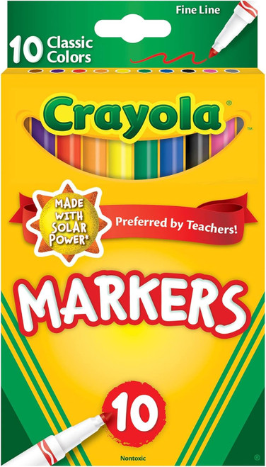 Coloring & Drawing Marker-Classic Colors 10Ct, Thin Line - 1 Pkg Coloring & Drawing Marker-Classic Colors 10Ct, Thin Line - 1 Pkg