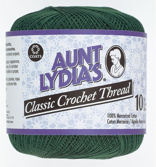 Aunt Lydia's Classic Crochet Thread, Forest, 350 Yds. - 3 Pkgs