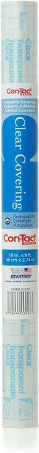 Contact Self Adhesive Shelf Liner, Transparent, 18in. x9ft.