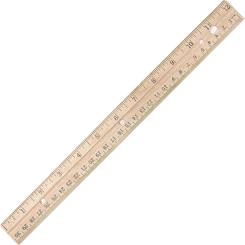 Wood Ruler, 12" - 1 Pkg