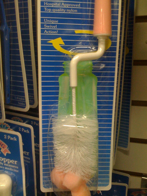 Bottle Brush With Swivel Handle & Brush, Asst - 1 Pkg