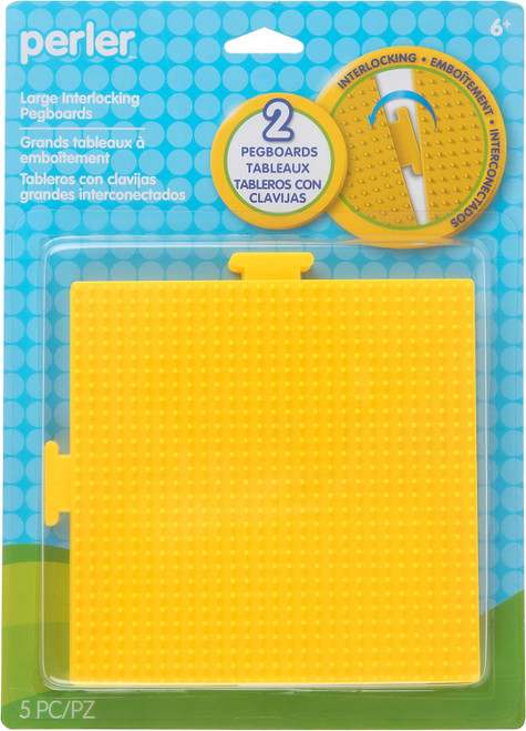 Fun Fusion Large Interlocking Square Pegboards, Perler Bead, Asst. 2 Ct - 1 Pkg
